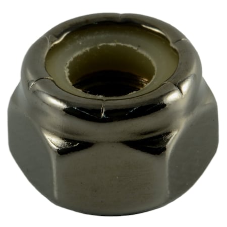 Midwest Fastener Nylon Insert Lock Nut, 1/4"-28, Steel, Black Chrome, 8 PK 34132